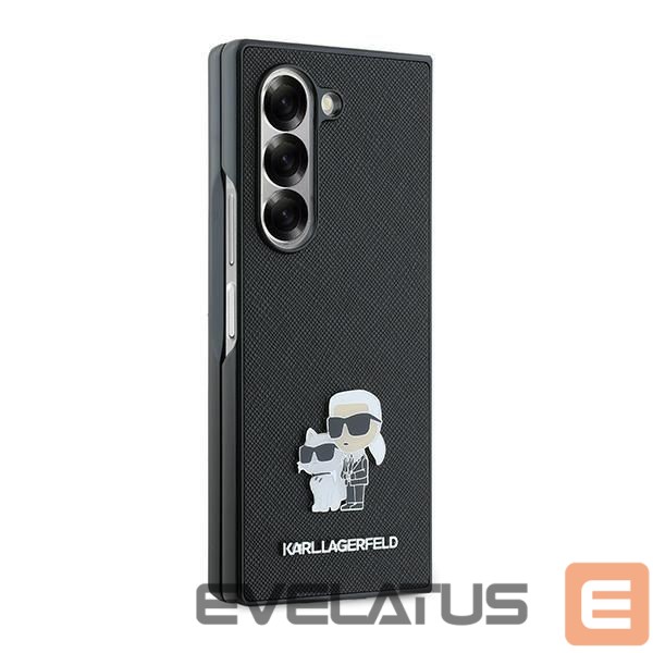 Nugarėlės dėklai Karl Lagerfeld Karl Lagerfeld Saffiano Metal Pin Case for Samsung Galaxy Z Fold 6 - Black