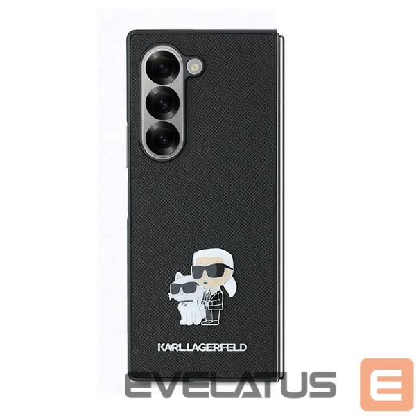 Nugarėlės dėklai Karl Lagerfeld Karl Lagerfeld Saffiano Metal Pin Case for Samsung Galaxy Z Fold 6 - Black