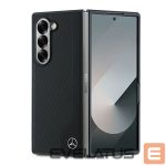 Nugarėlės dėklai Mercedes-Benz  Mercedes Leather Wood Imitation MagSafe Case for Samsung Galaxy Z Fold 6 - Black 