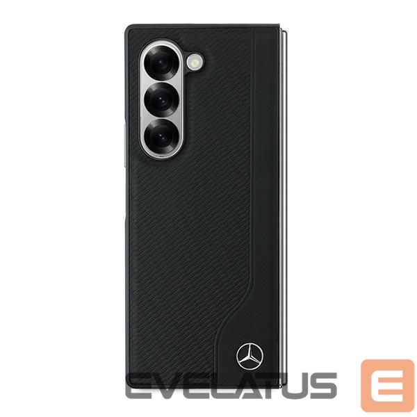 Nugarėlės dėklai Mercedes-Benz Mercedes Leather Wood Imitation MagSafe Case for Samsung Galaxy Z Fold 6 - Black