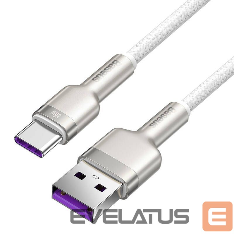 Kabelis Baseus USB cable for USB-C Baseus Cafule, 66W, 1m (white)