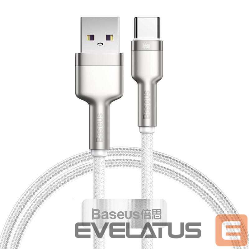 Kabelis Baseus USB cable for USB-C Baseus Cafule, 66W, 1m (white)