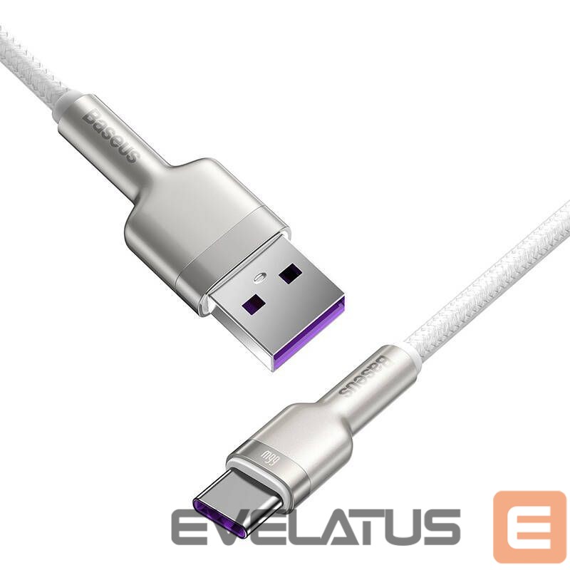 Kabelis Baseus USB cable for USB-C Baseus Cafule, 66W, 1m (white)