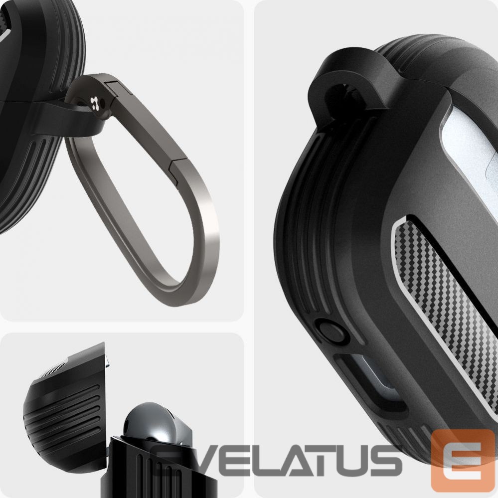 Nugarėlės dėklai Spigen Spigen Rugged Armor Samsung Galaxy Buds 3 / 3 Pro Case - Black