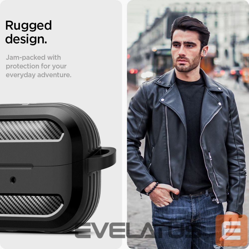 Nugarėlės dėklai Spigen Spigen Rugged Armor Samsung Galaxy Buds 3 / 3 Pro Case - Black