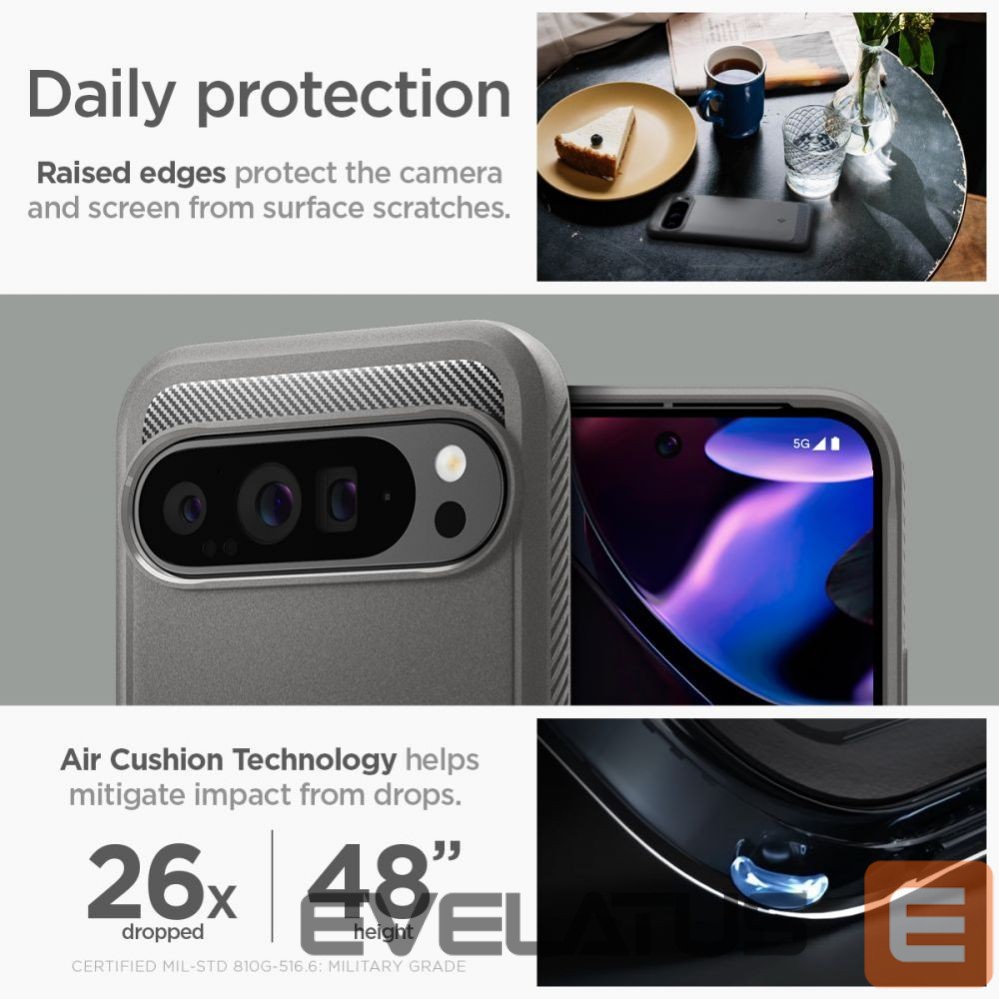 Kitas telefono priedas Spigen Spigen Rugged Armor Case for Google Pixel 9 Pro XL - Gray