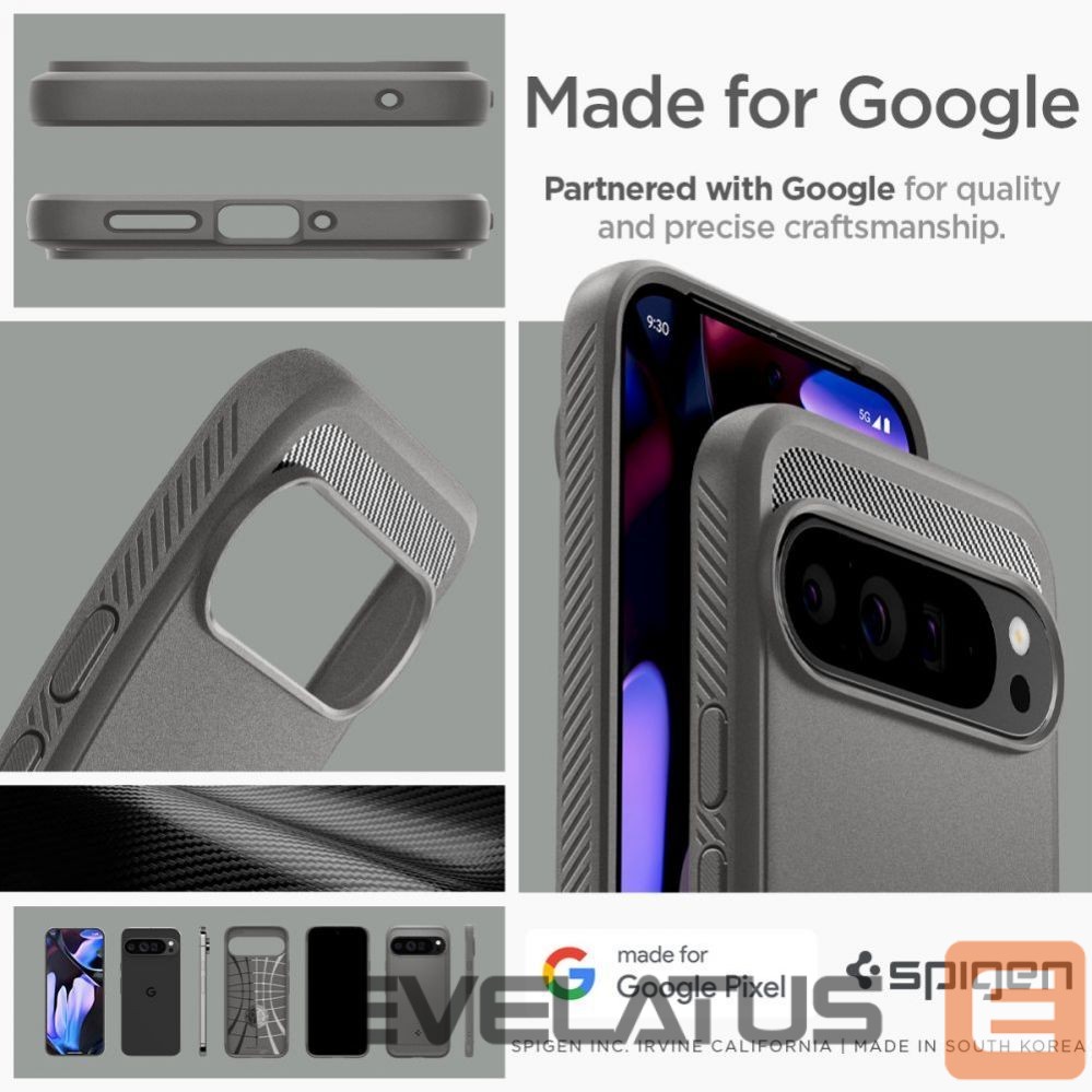Kitas telefono priedas Spigen Spigen Rugged Armor Case for Google Pixel 9 Pro XL - Gray