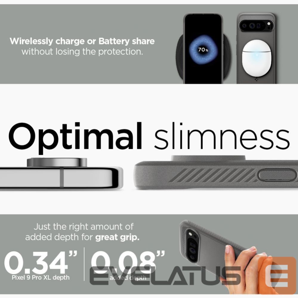 Kitas telefono priedas Spigen Spigen Rugged Armor Case for Google Pixel 9 Pro XL - Gray