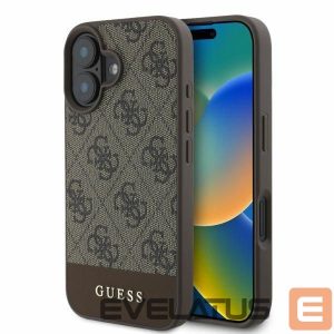 Nugarėlės dėklai Guess  Guess 4G Bottom Stripe iPhone 16 Case - Brown