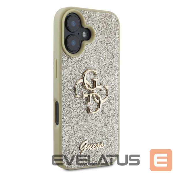 Nugarėlės dėklai Guess Guess Fixed Glitter Big 4G iPhone 16 Case - Gold