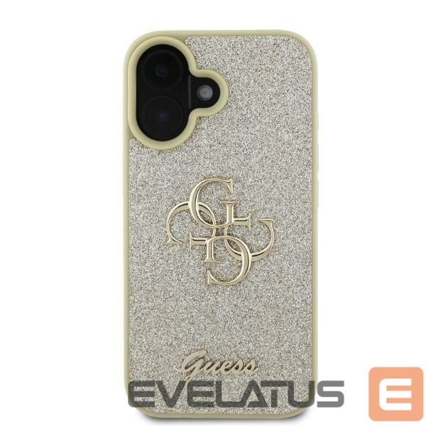 Nugarėlės dėklai Guess Guess Fixed Glitter Big 4G iPhone 16 Case - Gold