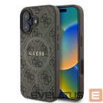 Nugarėlės dėklai Guess  Guess 4G Ring Classic Logo MagSafe iPhone 16 Plus Case - Brown 