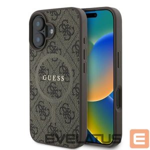 Nugarėlės dėklai Guess  Guess 4G Ring Classic Logo MagSafe iPhone 16 Plus Case - Brown 