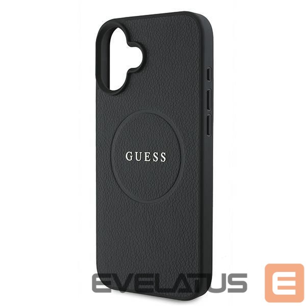 Nugarėlės dėklai Guess Guess Grained Gold Ring MagSafe case for iPhone 16 Plus - black