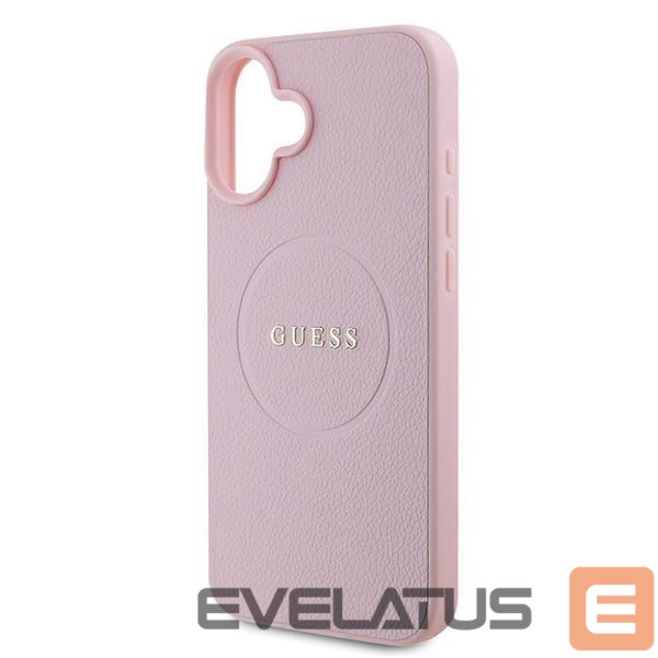 Nugarėlės dėklai Guess Guess Grained Gold Ring MagSafe iPhone 16 Plus Case - Pink