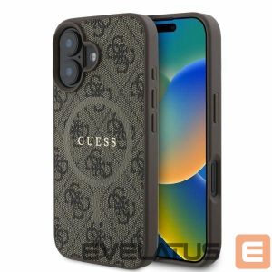 Nugarėlės dėklai Guess  Guess 4G Ring Classic Logo MagSafe iPhone 16 Case - Brown