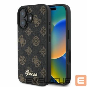 Nugarėlės dėklai Guess  Guess Peony Script MagSafe iPhone 16 Case - Black 