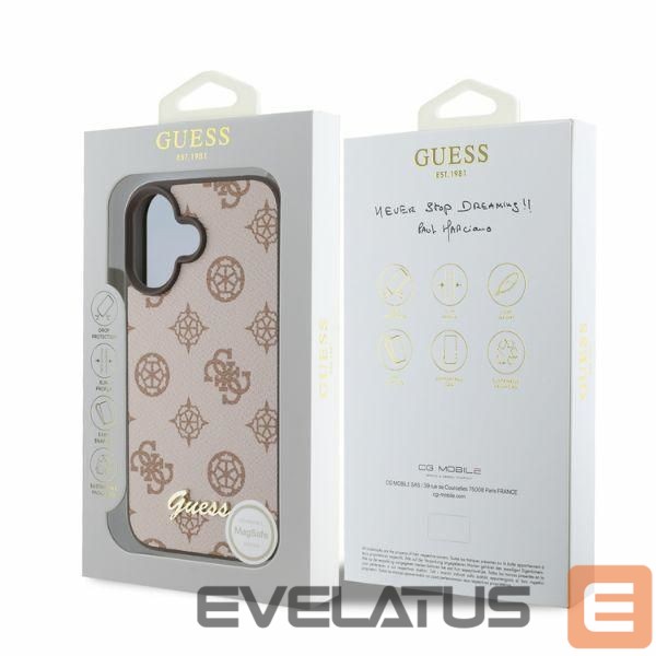 Nugarėlės dėklai Guess Guess Peony Script MagSafe iPhone 16 Case - Brown