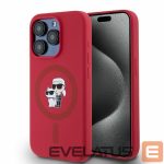 Nugarėlės dėklai Karl Lagerfeld  Karl Lagerfeld Silicone Karl&Choupette Heads Ring MagSafe Case for iPhone 15 Pro - Red 