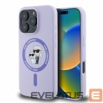 Nugarėlės dėklai Karl Lagerfeld  Karl Lagerfeld Silicone Karl&Choupette Heads Ring MagSafe Case for iPhone 16 Pro - Purple 