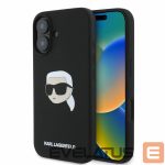 Nugarėlės dėklai Karl Lagerfeld  Karl Lagerfeld Silicone Karl Head Print MagSafe iPhone 16 Case - Black 