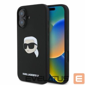 Nugarėlės dėklai Karl Lagerfeld  Karl Lagerfeld Silicone Karl Head Print MagSafe iPhone 16 Case - Black 