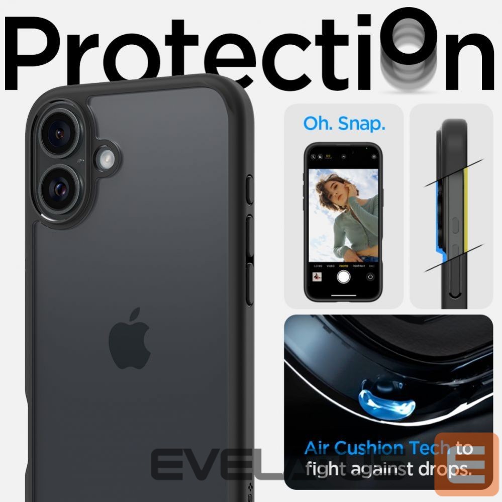 Nugarėlės dėklai Spigen Spigen Ultra Hybrid iPhone 16 Case - Matte Black