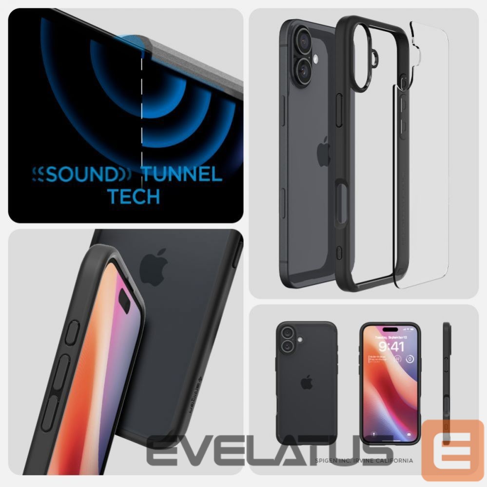 Nugarėlės dėklai Spigen Spigen Ultra Hybrid iPhone 16 Case - Matte Black