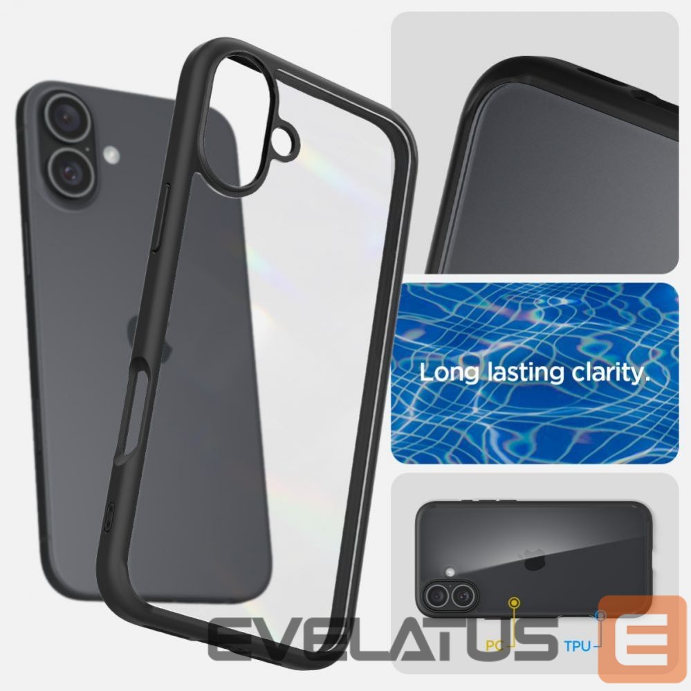 Nugarėlės dėklai Spigen Spigen Ultra Hybrid iPhone 16 Case - Matte Black