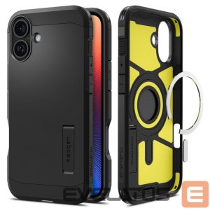Nugarėlės dėklai Spigen  Spigen Tough Armor MagSafe case with stand for iPhone 16 - black 