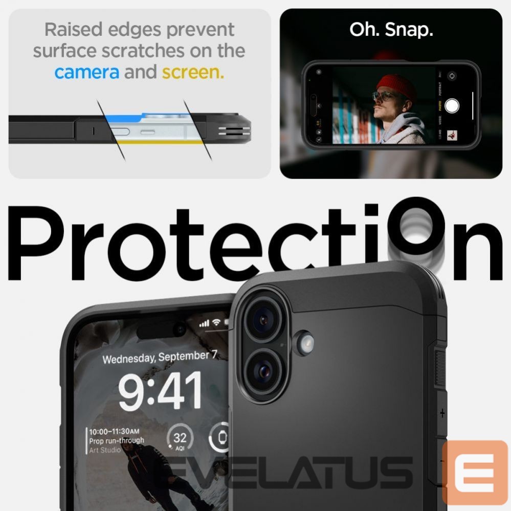 Nugarėlės dėklai Spigen Spigen Tough Armor MagSafe case with stand for iPhone 16 - black