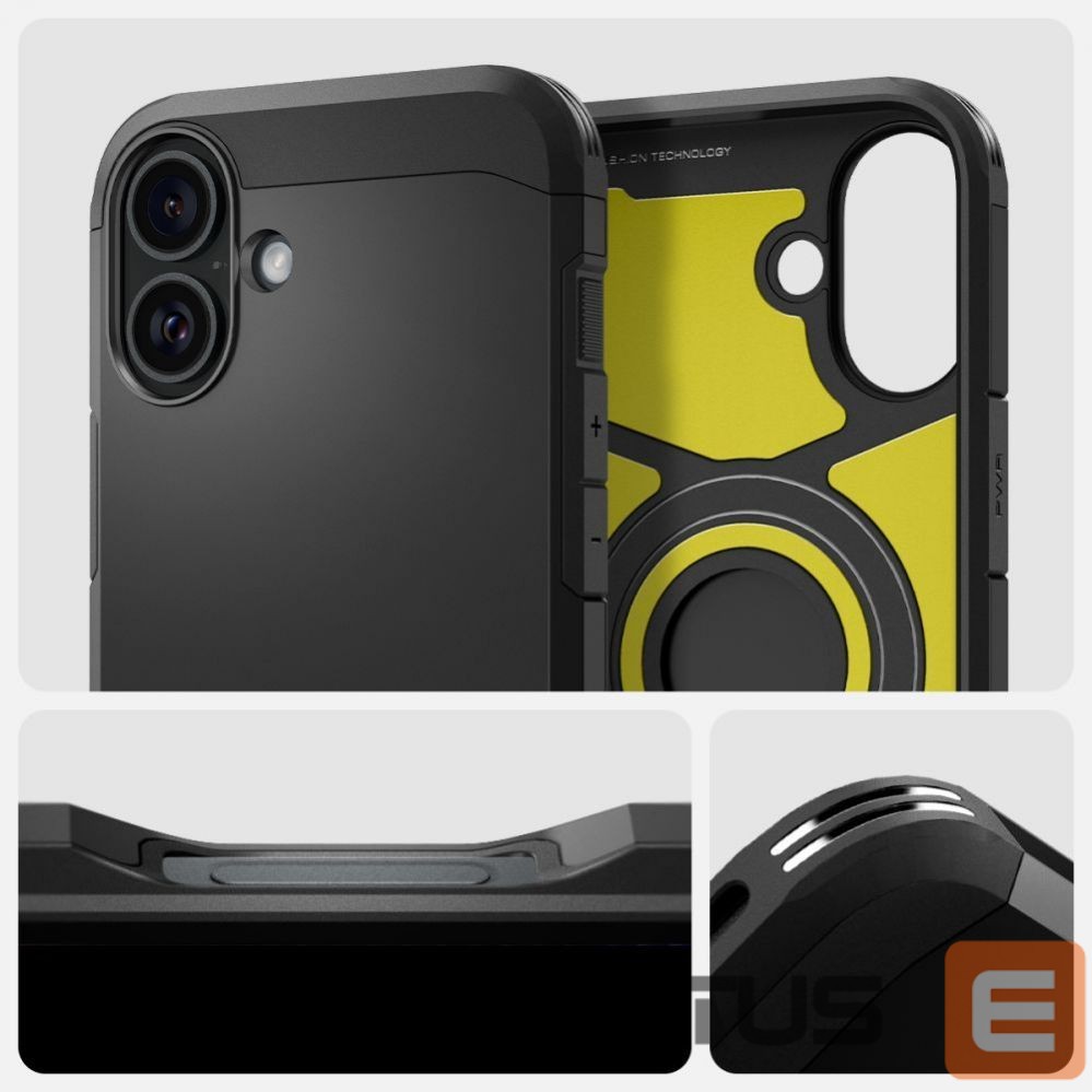 Nugarėlės dėklai Spigen Spigen Tough Armor MagSafe case with stand for iPhone 16 - black
