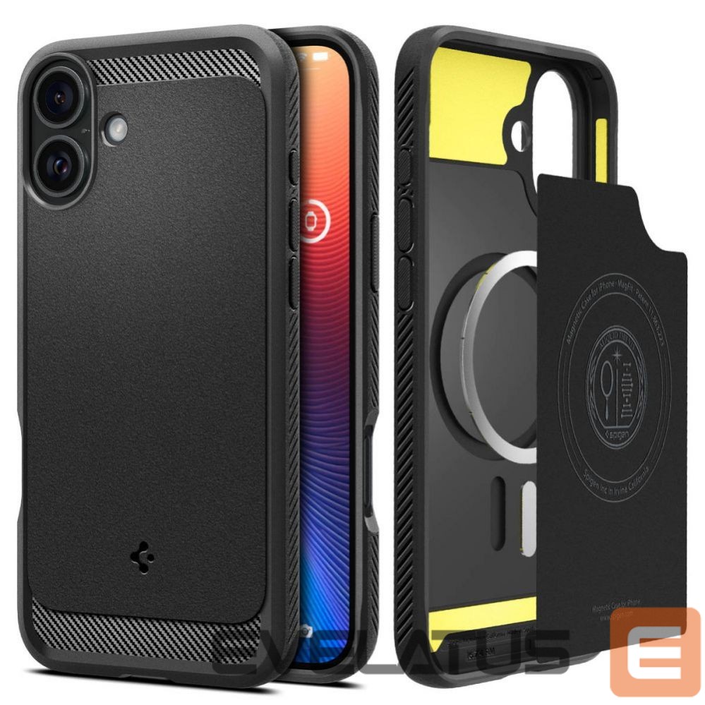 Nugarėlės dėklai Spigen Spigen Rugged Armor MagSafe case for iPhone 16 - black