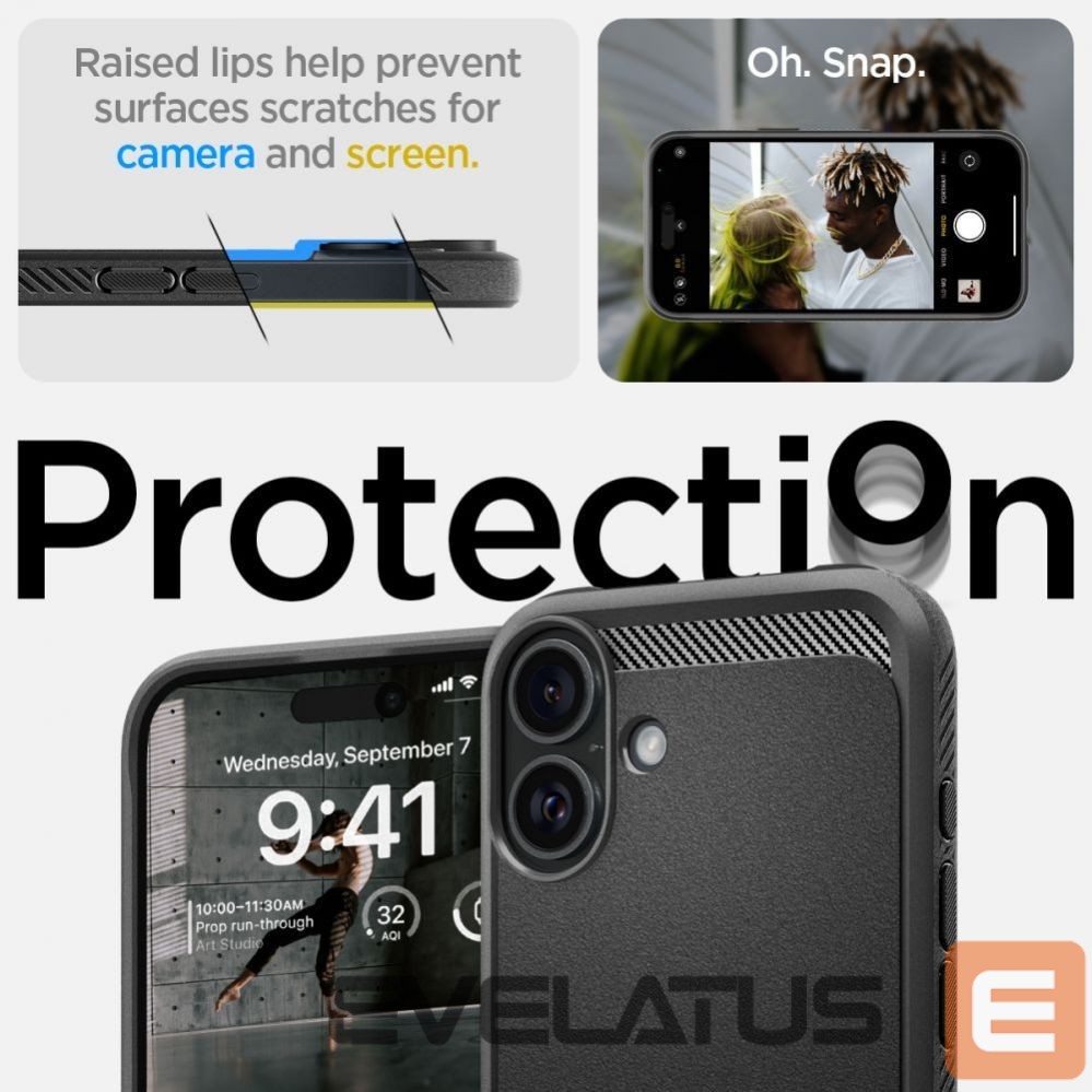 Nugarėlės dėklai Spigen Spigen Rugged Armor MagSafe case for iPhone 16 - black