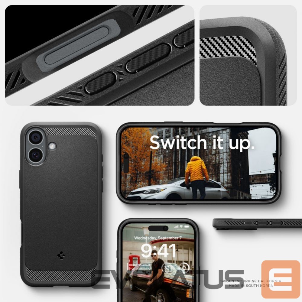 Nugarėlės dėklai Spigen Spigen Rugged Armor MagSafe case for iPhone 16 - black