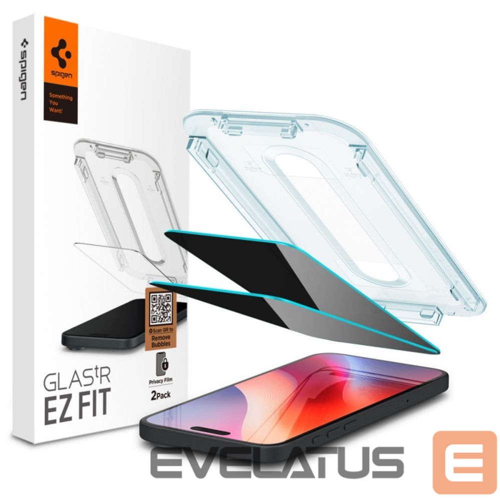 Apsauginiai stiklai Spigen Spigen Glas.tR EZ Fit Privacy Tempered Glass for iPhone 16 Pro / 17 / 17 Pro - 2 pcs.