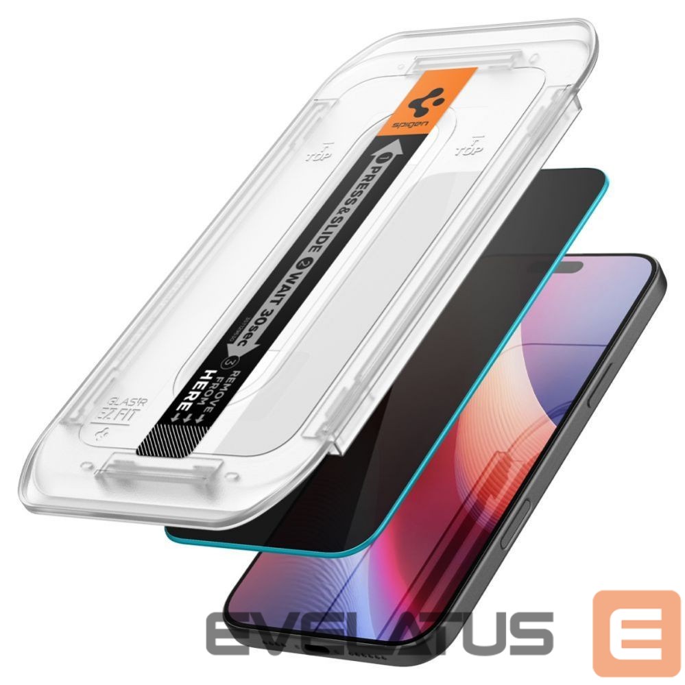 Apsauginiai stiklai Spigen Spigen Glas.tR EZ Fit Privacy Tempered Glass for iPhone 16 Pro / 17 / 17 Pro - 2 pcs.