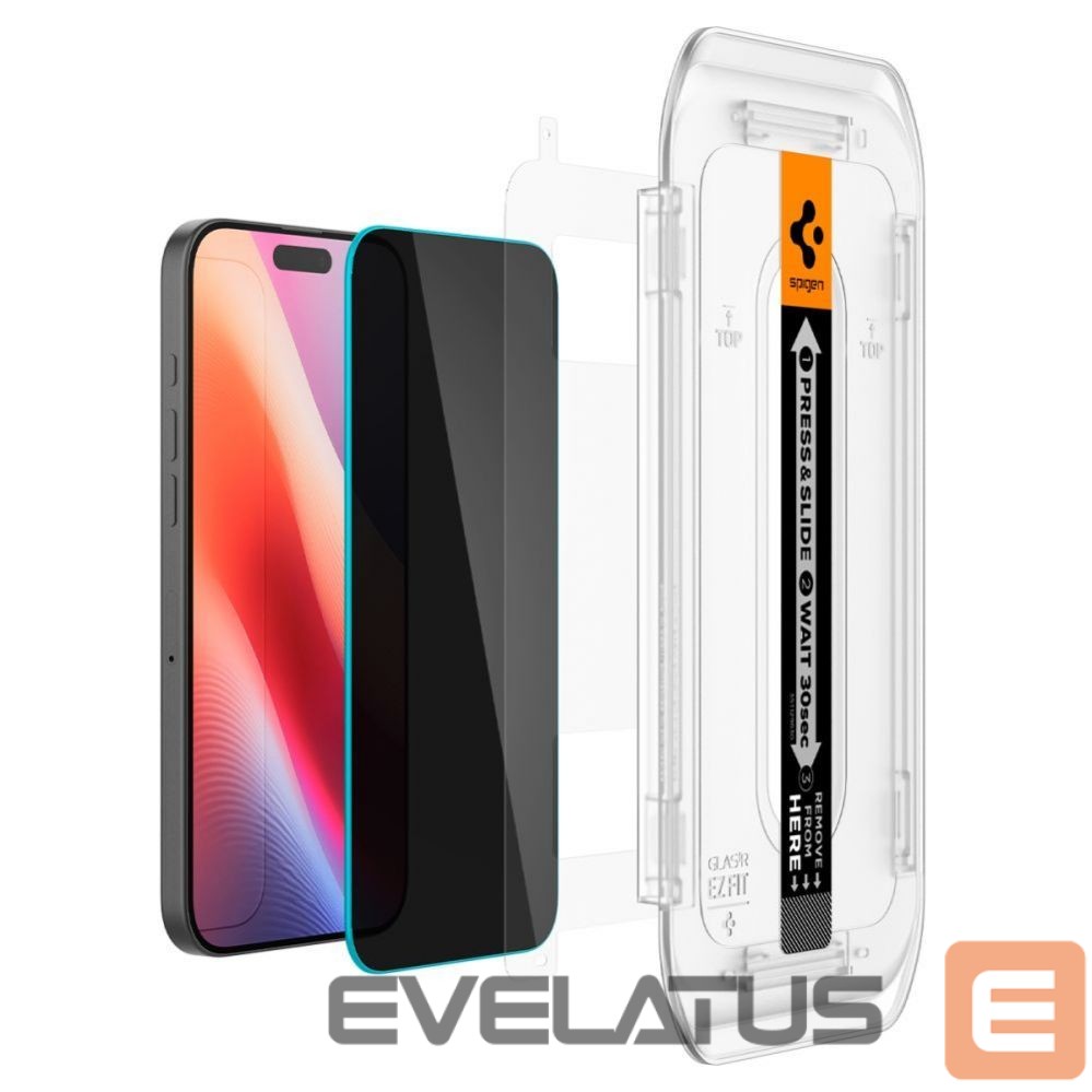 Apsauginiai stiklai Spigen Spigen Glas.tR EZ Fit Privacy Tempered Glass for iPhone 16 Pro / 17 / 17 Pro - 2 pcs.