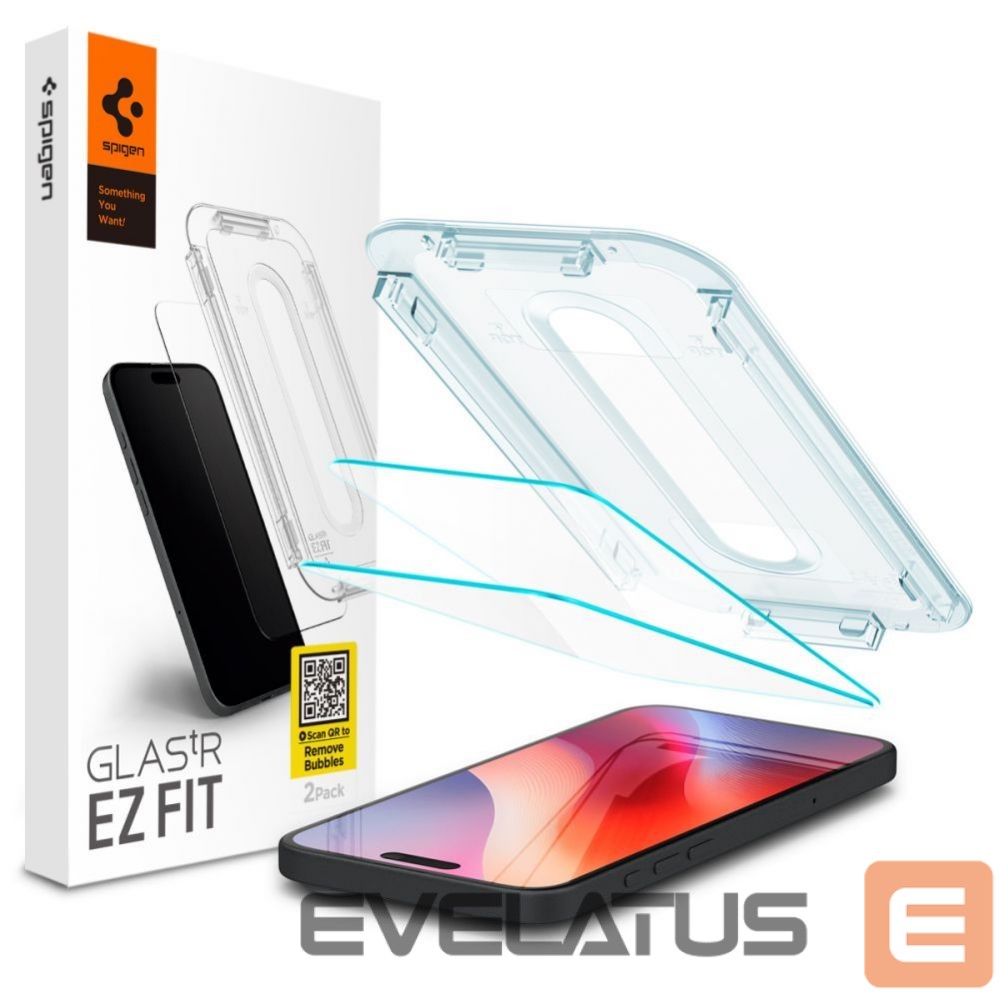 Apsauginiai stiklai Spigen - Spigen Glas.tR EZ Fit Tempered Glass for iPhone 16 Pro / 17 / 17 Pro - 2 pcs.
