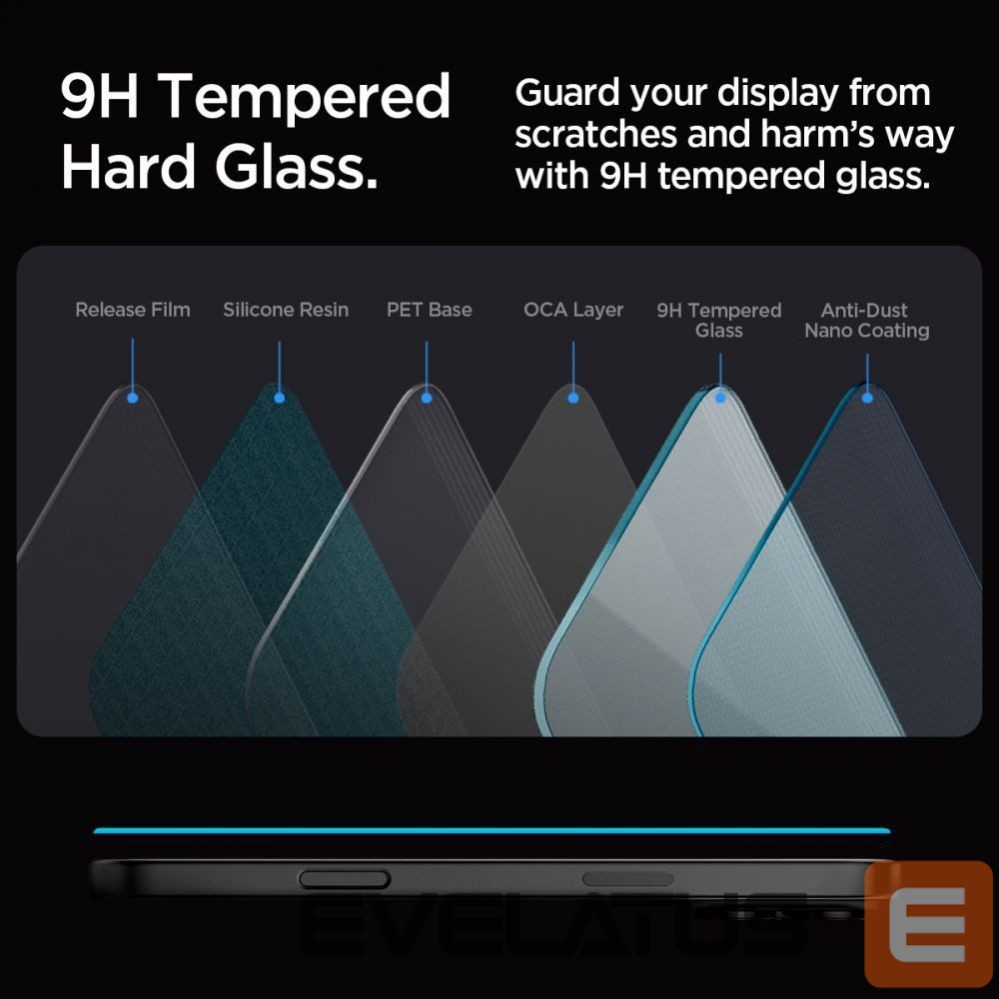 Apsauginiai stiklai Spigen - Spigen Glas.tR EZ Fit Tempered Glass for iPhone 16 Pro / 17 / 17 Pro - 2 pcs.