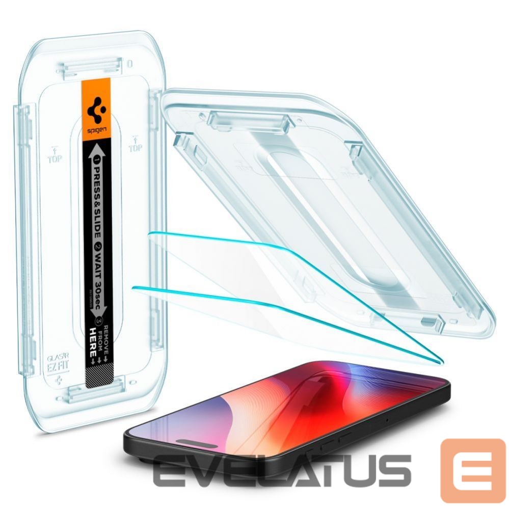 Apsauginiai stiklai Spigen - Spigen Glas.tR EZ Fit Tempered Glass for iPhone 16 Pro / 17 / 17 Pro - 2 pcs.