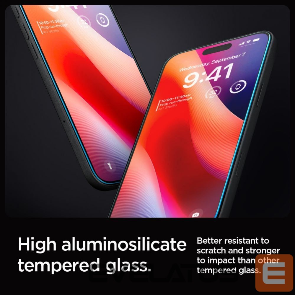 Apsauginiai stiklai Spigen - Spigen Glas.tR EZ Fit Tempered Glass for iPhone 16 Pro / 17 / 17 Pro - 2 pcs.