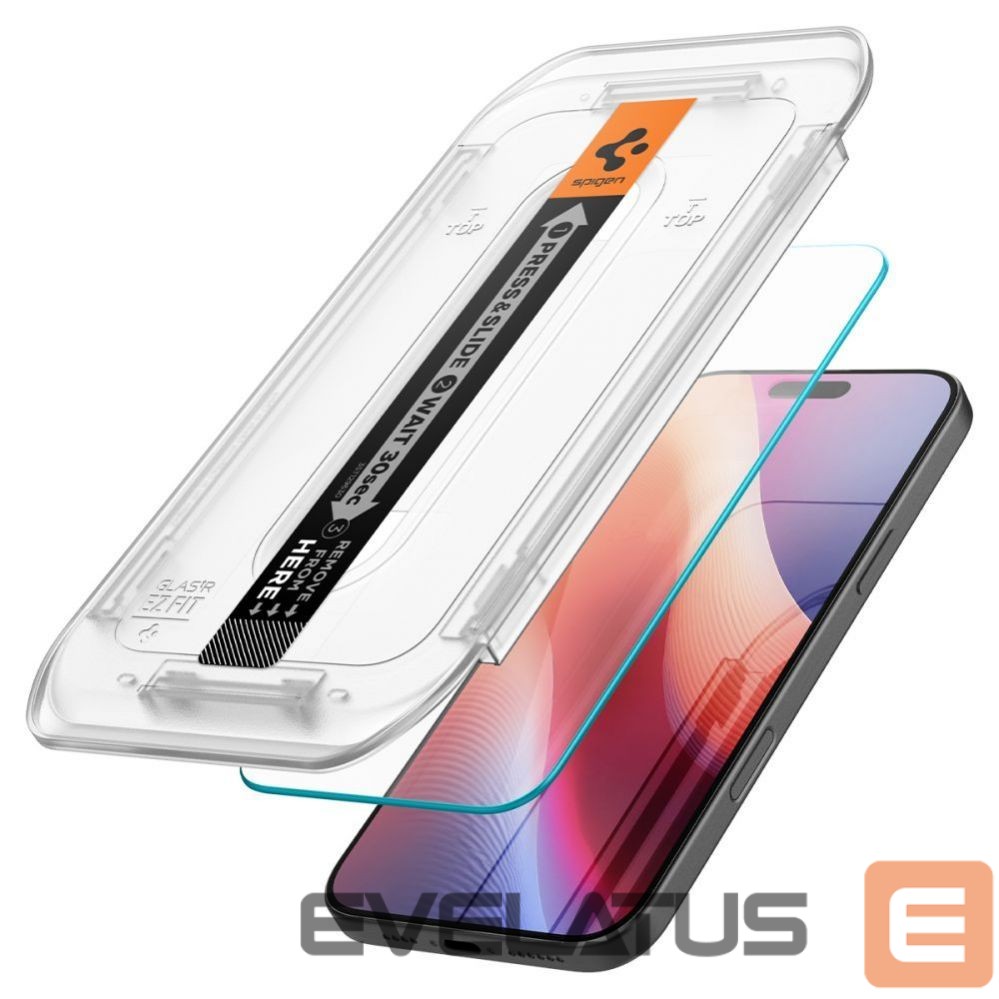 Apsauginiai stiklai Spigen - Spigen Glas.tR EZ Fit Tempered Glass for iPhone 16 Pro / 17 / 17 Pro - 2 pcs.