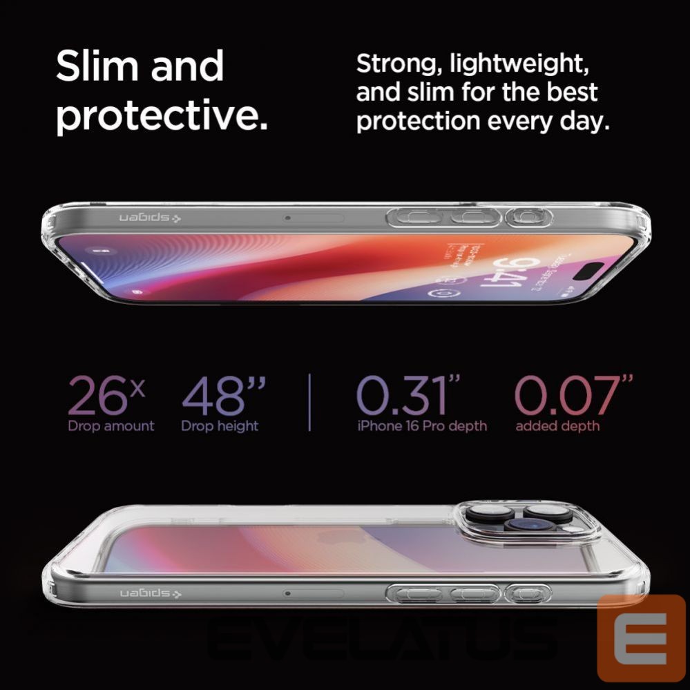Nugarėlės dėklai Spigen Spigen Ultra Hybrid iPhone 16 Pro Case - Clear