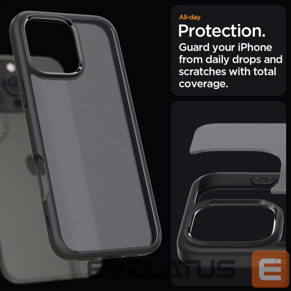 Nugarėlės dėklai Spigen Spigen Ultra Hybrid Case for iPhone 16 Pro Max - Black
