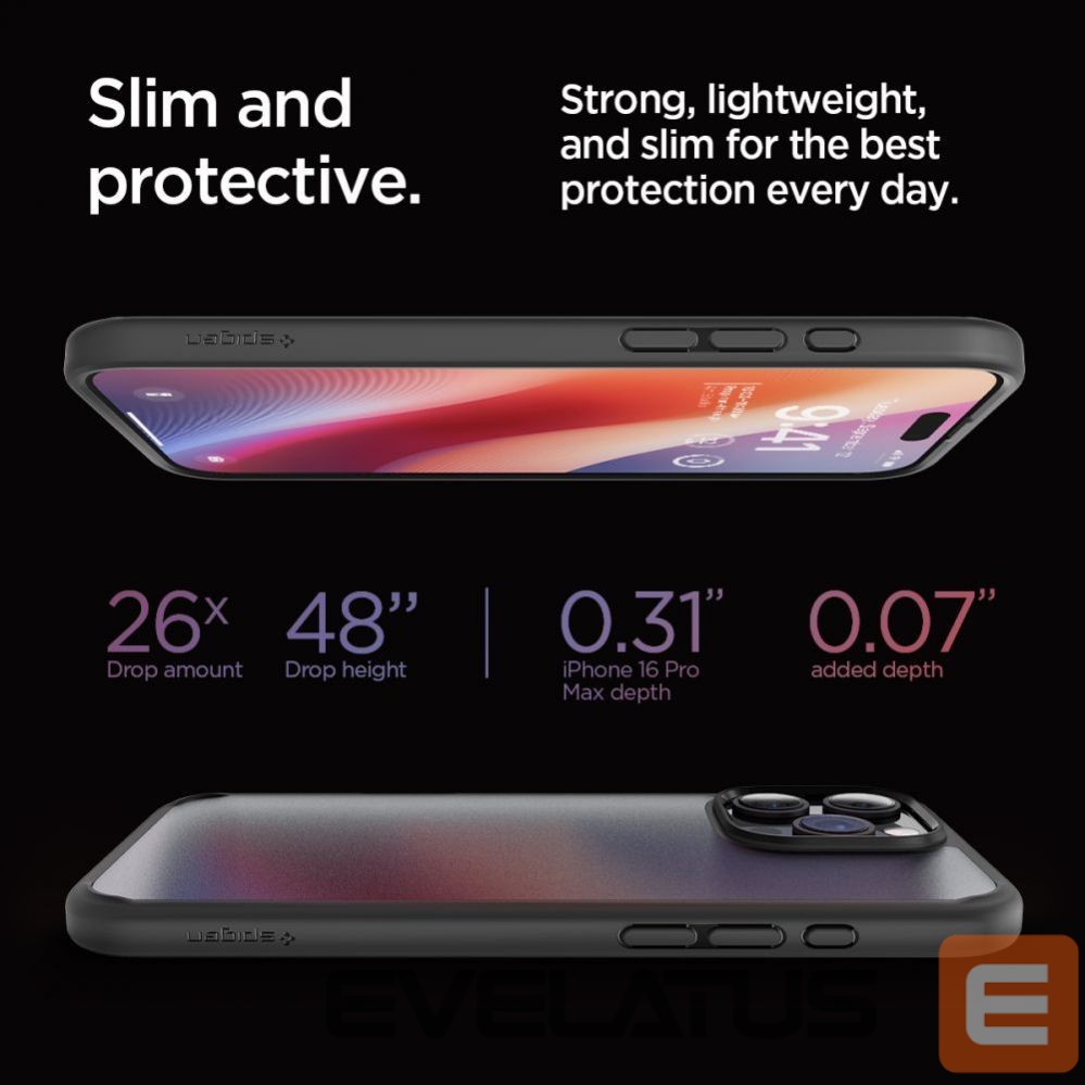 Nugarėlės dėklai Spigen Spigen Ultra Hybrid Case for iPhone 16 Pro Max - Black