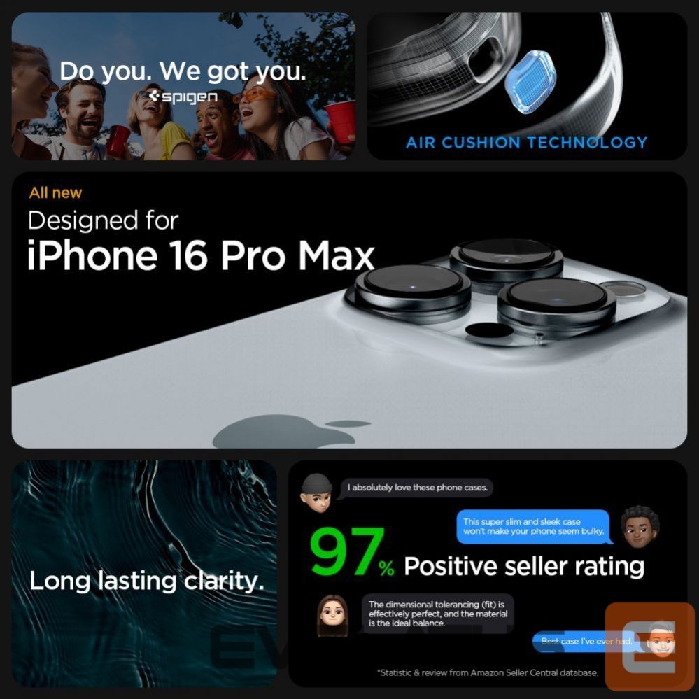 Nugarėlės dėklai Spigen Spigen Ultra Hybrid Case for iPhone 16 Pro Max - Black