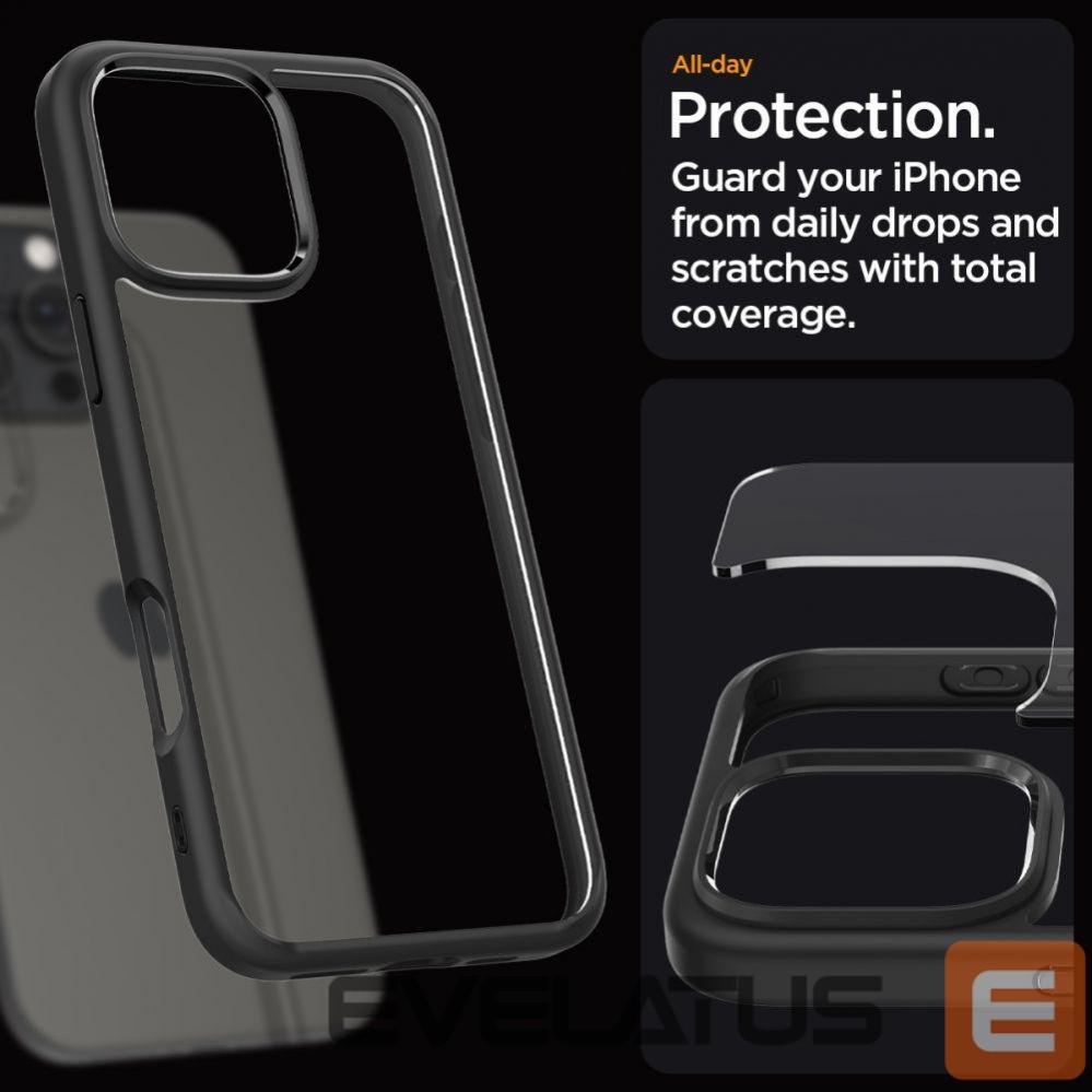 Nugarėlės dėklai Spigen Spigen Ultra Hybrid Case for iPhone 16 Pro Max - Matte Black