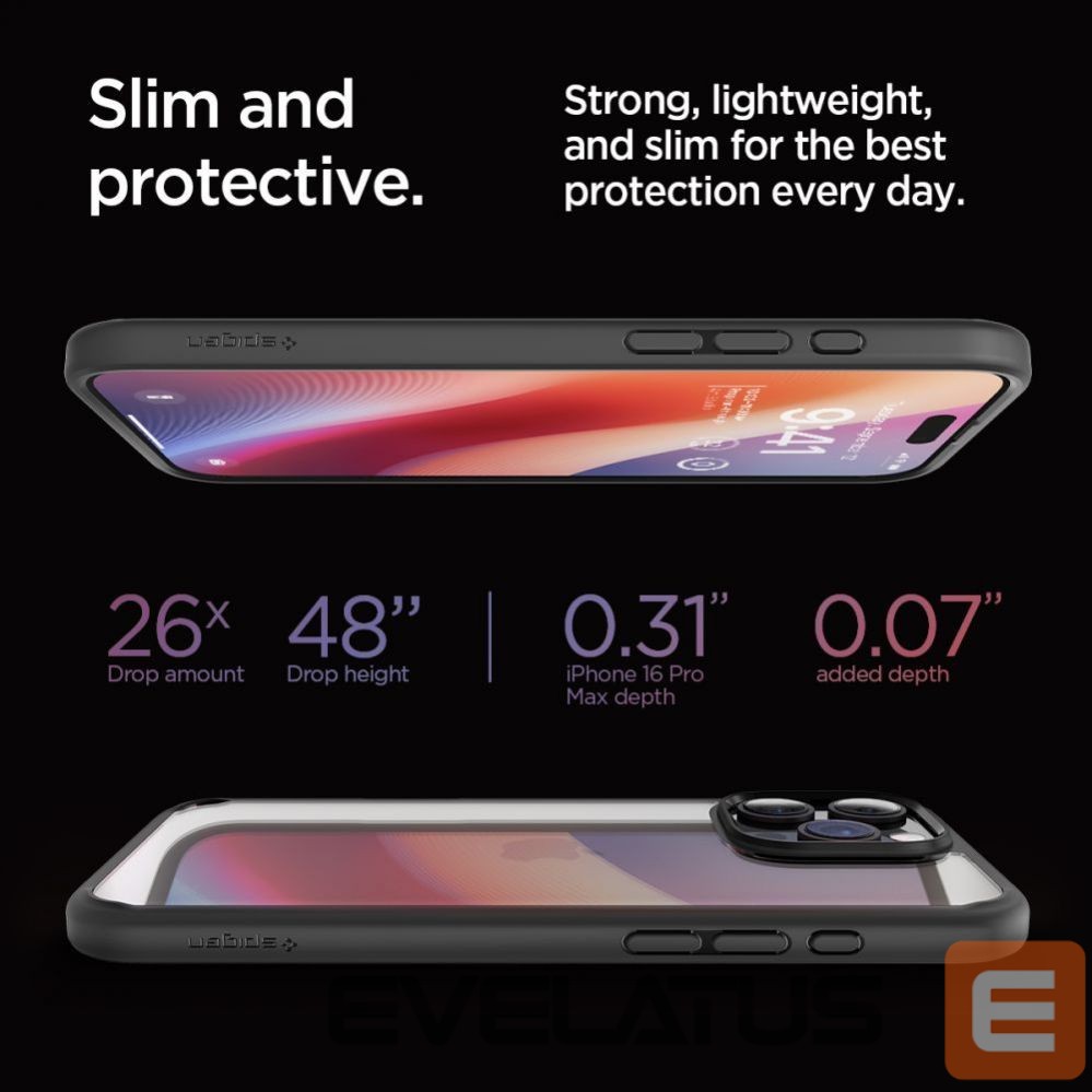 Nugarėlės dėklai Spigen Spigen Ultra Hybrid Case for iPhone 16 Pro Max - Matte Black