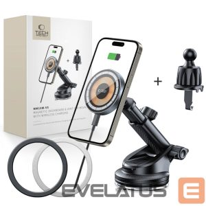 Kitas telefono priedas Tech-Protect  Tech-Protect MM15W MagSafe Car Holder with 15W Inductive Charger for Air Vent and Dashboard - Black 